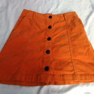 Forever 21 Mustard Corduroy Button-up Skirt
